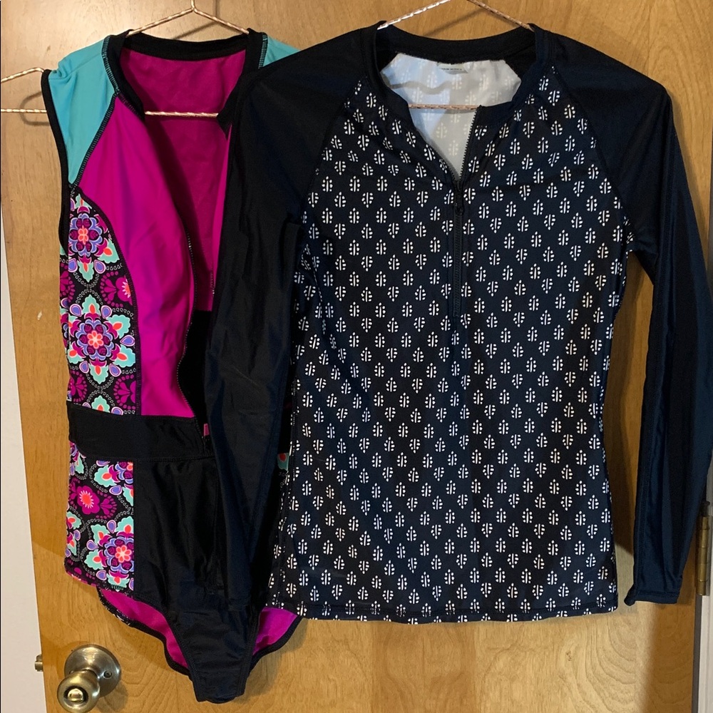 M Body swimsuit. Bright beautiful colors. Zip up front.